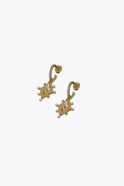 Lindi Kingi Goddess Charm Gold Sleeper EOL Earrings