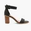 Nude Grady Black Leather Ankle Strap Heel