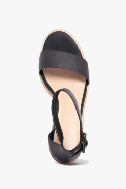 Nude Grady Black Leather Ankle Strap Heel