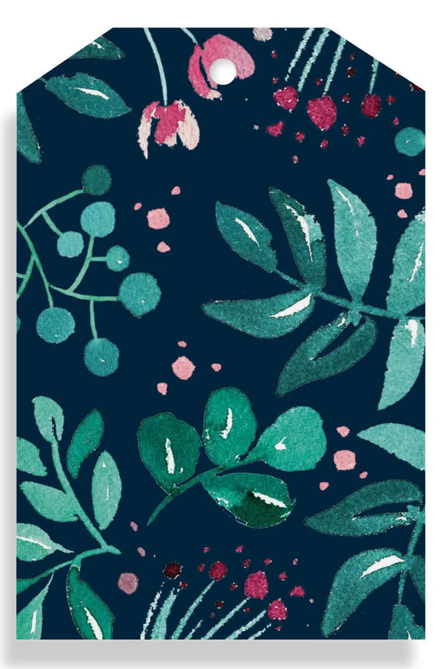 Elm Paper Greenery Navy Gift Tag
