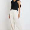 Among the Brave Guardian Natural Linen Viscose Elastic Back Pants