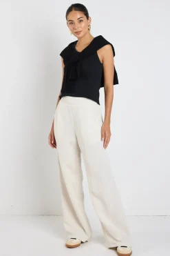 Among the Brave Guardian Natural Linen Viscose Elastic Back Pants