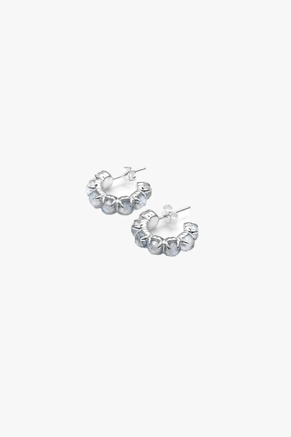 Stolen Girlfriends Club Halo Moonstone Cluster Semi Hoop Earring
