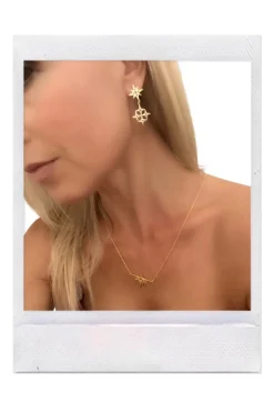 Lindi Kingi Hanging Constellation Gold Earrings