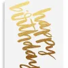 Elm Paper Happy Birthday Gold Gift Tag