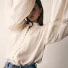 Esmaee Harp Ivory Front Button Blouse