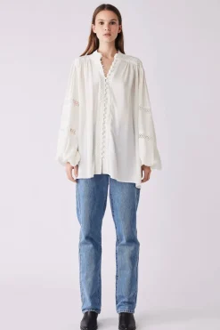 Esmaee Harp Ivory Front Button Blouse
