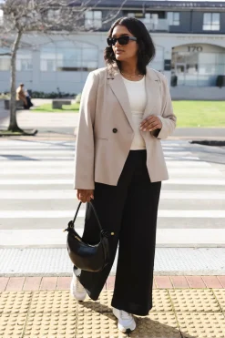 Ivy + Jack Harper Stone Textured Double Breasted Blazer
