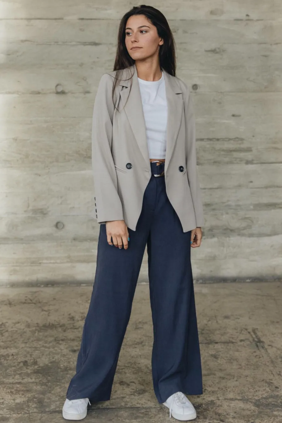 Ivy + Jack Harper Stone Textured Double Breasted Blazer