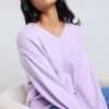 Ivy + Jack Harvest Dusty Lilac V Neck Knit Jumper