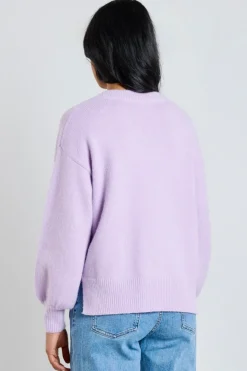 Ivy + Jack Harvest Dusty Lilac V Neck Knit Jumper