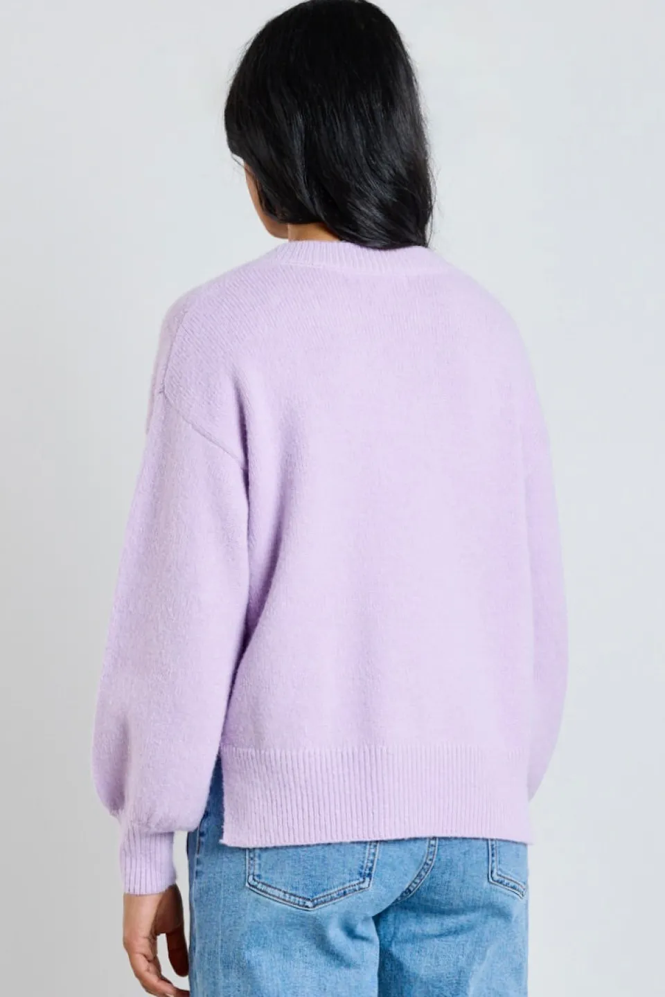 Ivy + Jack Harvest Dusty Lilac V Neck Knit Jumper