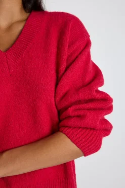 Ivy + Jack Harvest Red V Neck Knit Jumper