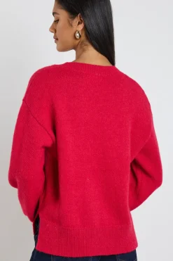 Ivy + Jack Harvest Red V Neck Knit Jumper
