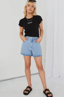 Among the Brave Haze Mid Blue Denim Short