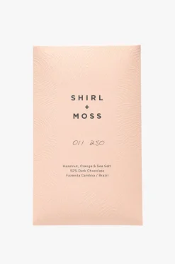 Shirl + Moss Hazelnut Orange + Sea Salt 52% Dark Chocolate 80g Bar