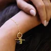 Love Lunamei Healing 18k Gold Plate with EOL Herkimer Quartz Fob Bracelet