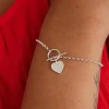 Georgia Mae Heart Fob Silver Bracelet