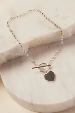 Georgia Mae Heart Fob Silver Bracelet