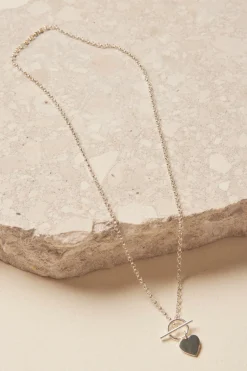 Georgia Mae Heart Fob Silver Necklace