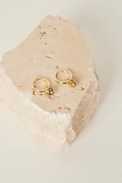 Georgia Mae Heart Locket Sleeper EOL Gold Earrings