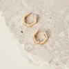 Humble + Heart Hexagonal EOL Gold Hoop Earring