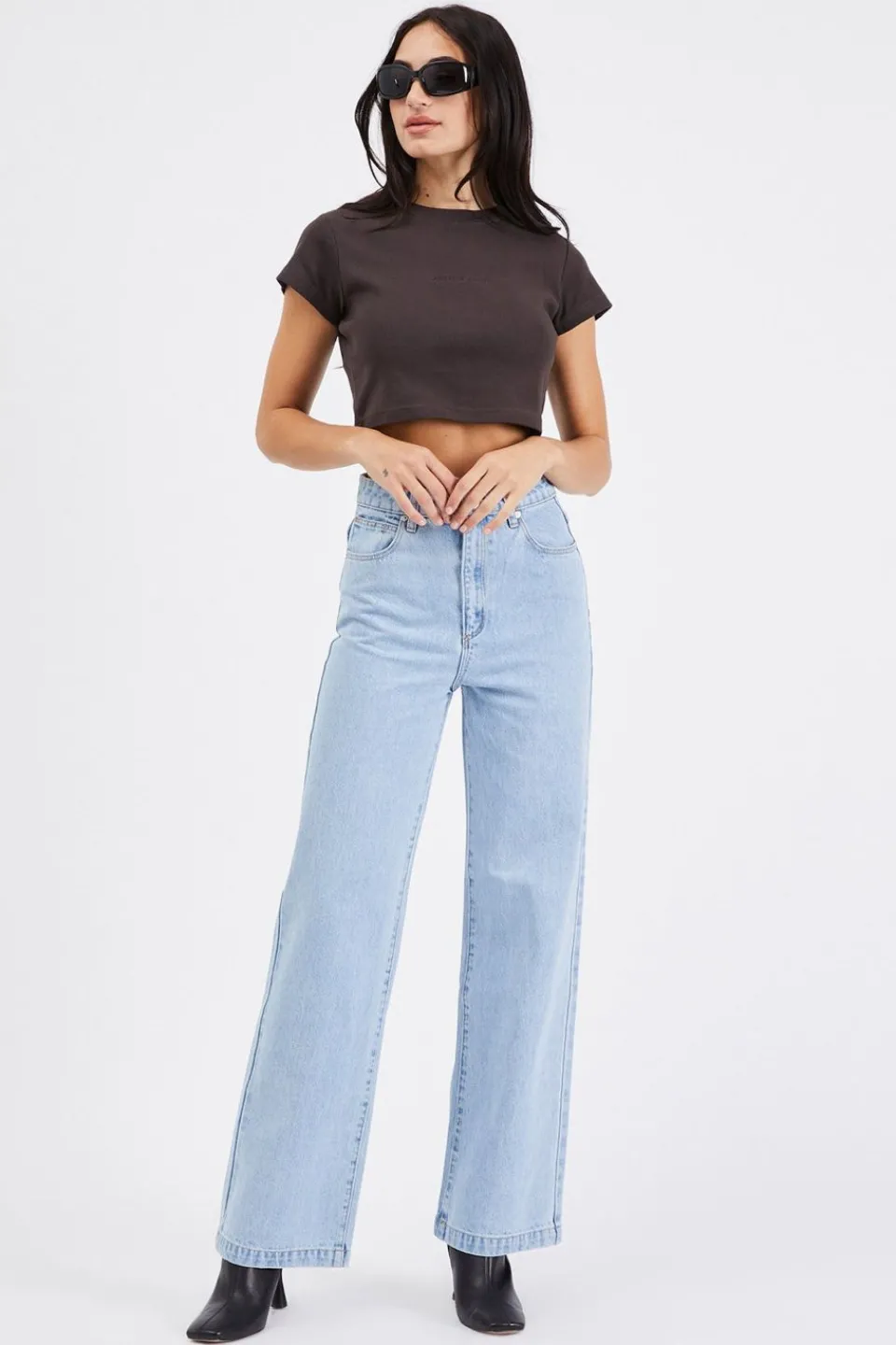 Abrand Jeans 94 High Wide Walk Away Light Blue Denim Jean