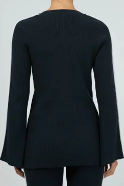 Silent Theory Highland Navy Knit Top