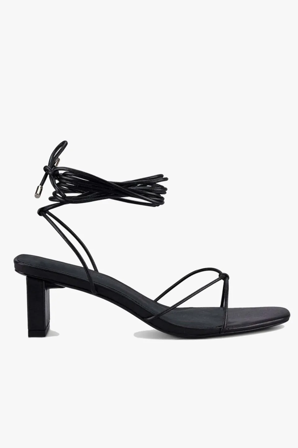 Sol Sana Honey Black Ankle Strap Mid Heel