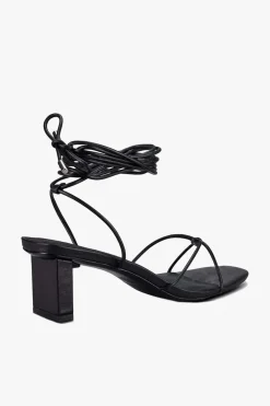 Sol Sana Honey Black Ankle Strap Mid Heel