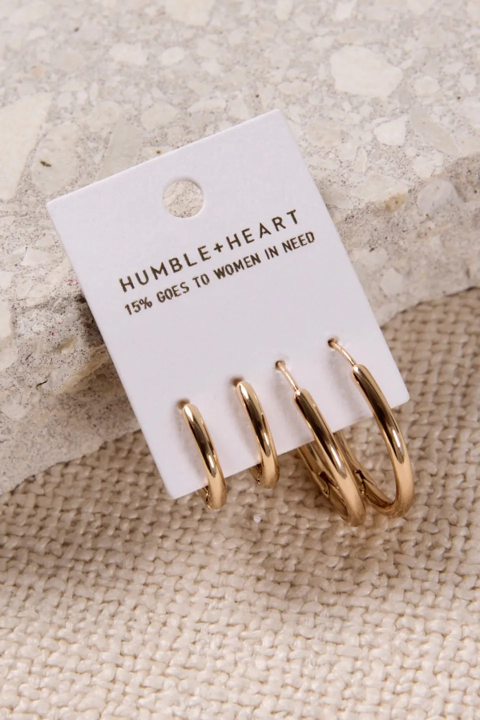 Humble + Heart Hoop EOL Set Gold Earrings