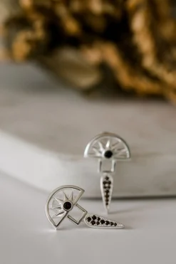Silver Linings Horizon Silver Half Sun with Drop Earring EOL