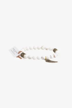 Lindi Kingi Howlite Cream and Gold Bracelet Set