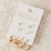 Humble + Heart Huggie Stud 4 Sets Gold Earrings