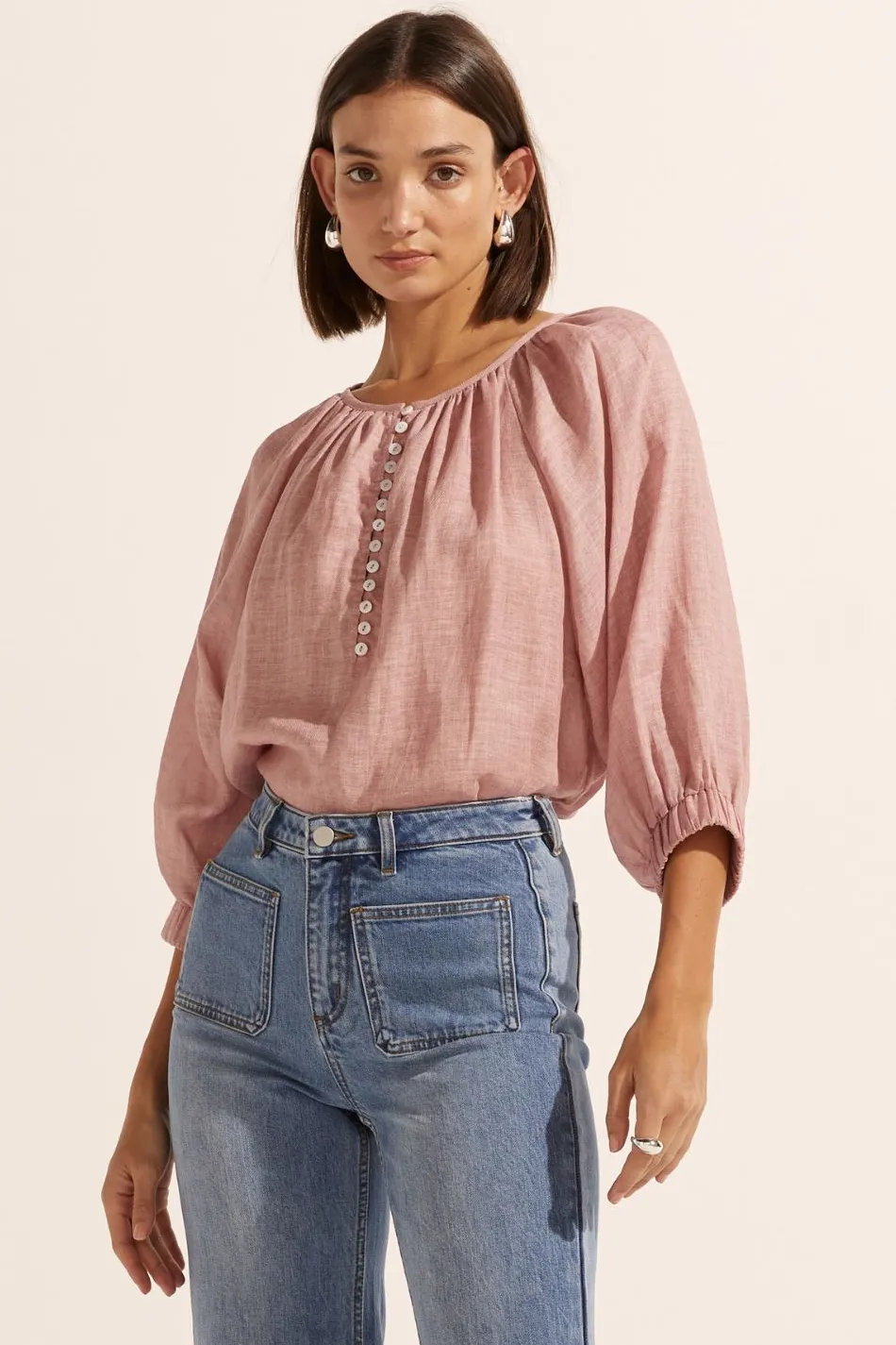 Zoe Kratzmann Imbue Petal Front Button Relaxed Top