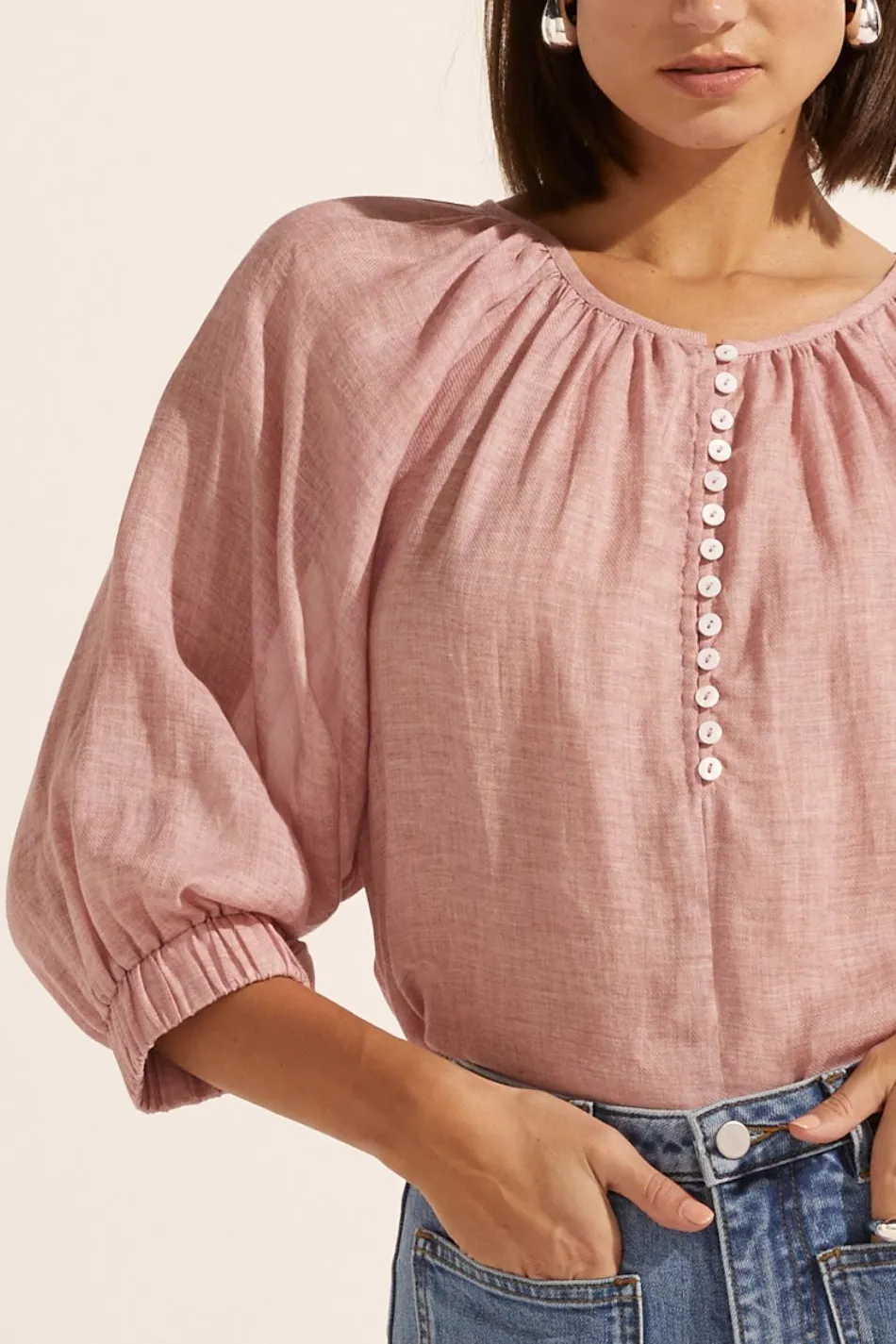 Zoe Kratzmann Imbue Petal Front Button Relaxed Top