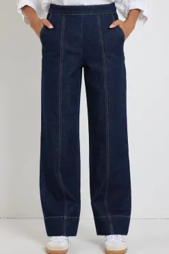 By Rosa. Imperial Indigo Flat Front Wide Leg Jean