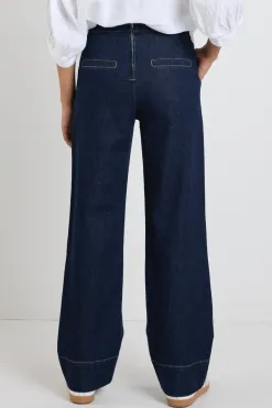 By Rosa. Imperial Indigo Flat Front Wide Leg Jean