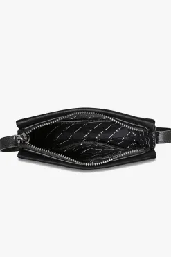 Status Anxiety In Her Command Curved Base Black Cross Body Bag With Stud Detail