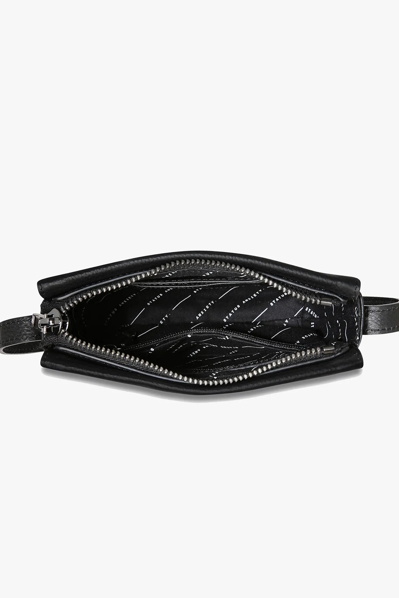 Status Anxiety In Her Command Curved Base Black Cross Body Bag With Stud Detail