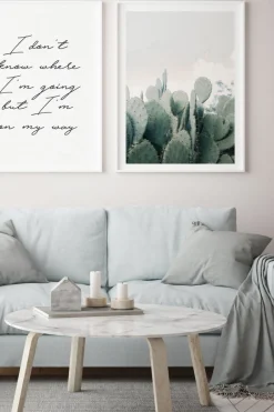 Papier HQ In The Desert Cacti White Framed A2 Print