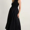 RE:UNION Label Indispensable Black Crew Neck Contrast Midi Dress