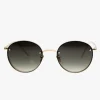 Reality Eyewear Instant Karma Two Round Frameless Gold With Smoke Lens Sunglasses