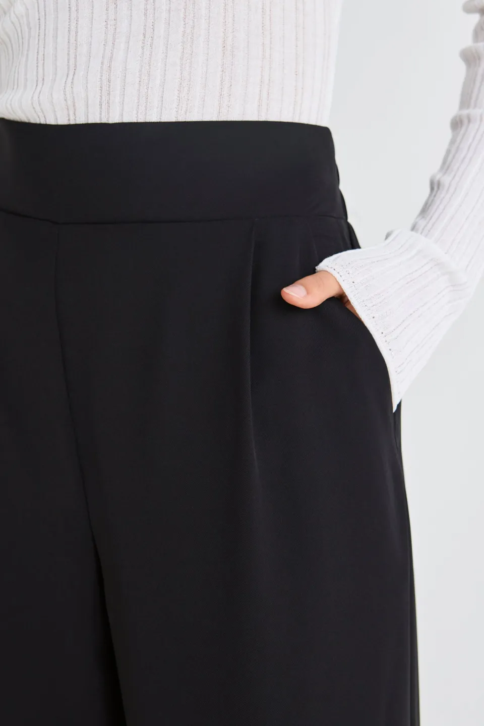 Among the Brave Instinctive Black Recycled Stretch Back Wide Leg Pant