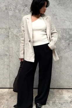 Among the Brave Instinctive Black Recycled Stretch Back Wide Leg Pant