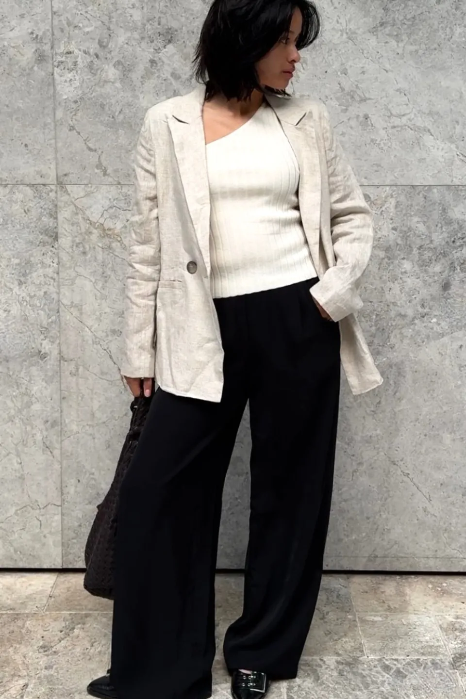 Among the Brave Instinctive Black Recycled Stretch Back Wide Leg Pant