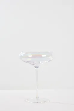 Home Lab Iridescent Champagne Coupe Glass Set 4