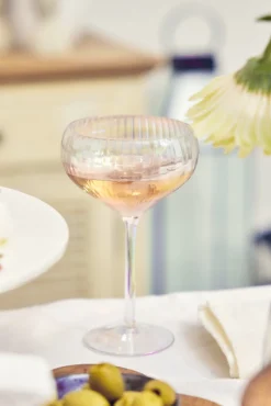 Willow u0026 Mae Iridescent Ripple Wide Champagne Wine Glass