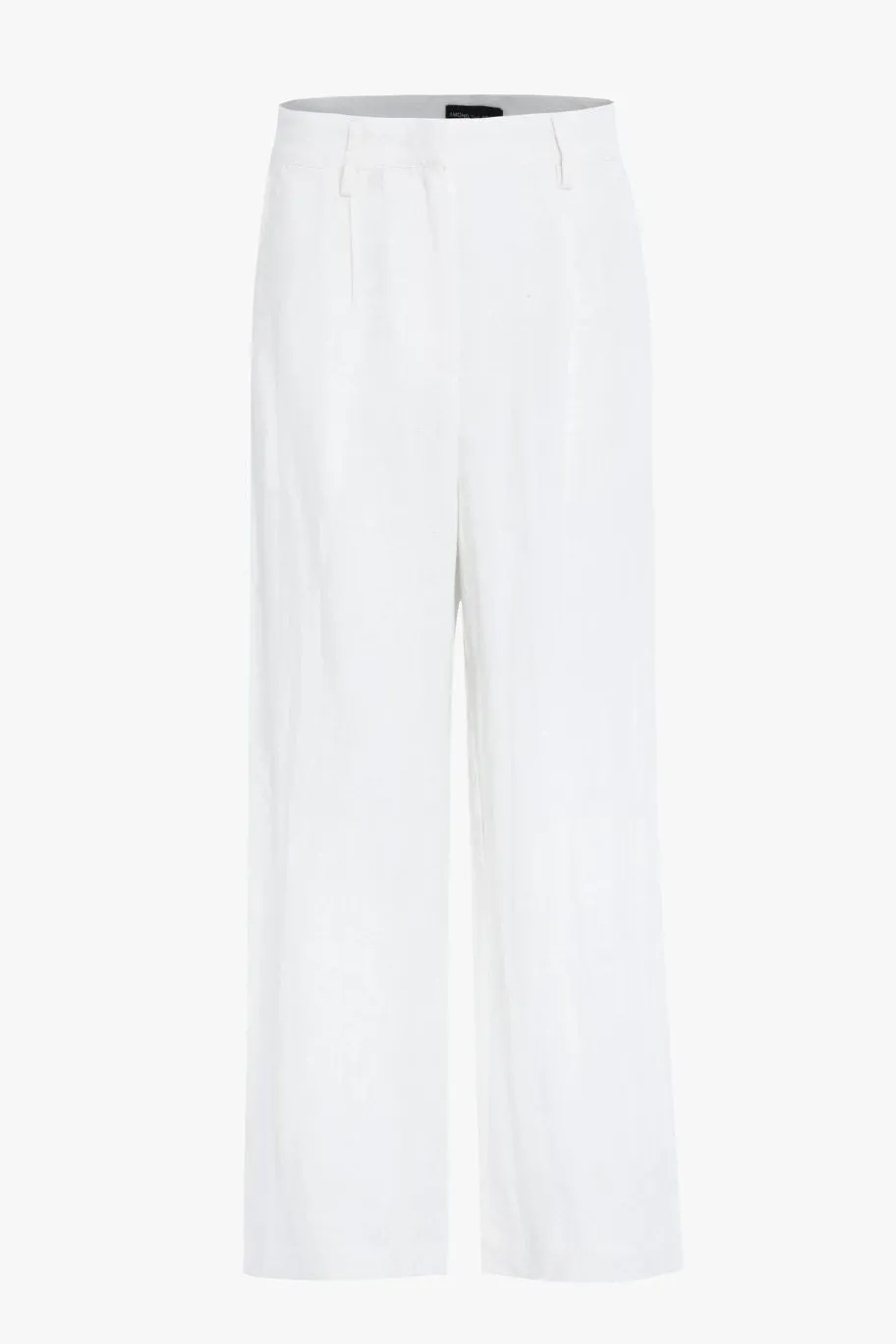 RE:UNION Label Island Ivory Linen Viscose Pleat Front Wide Leg Pant