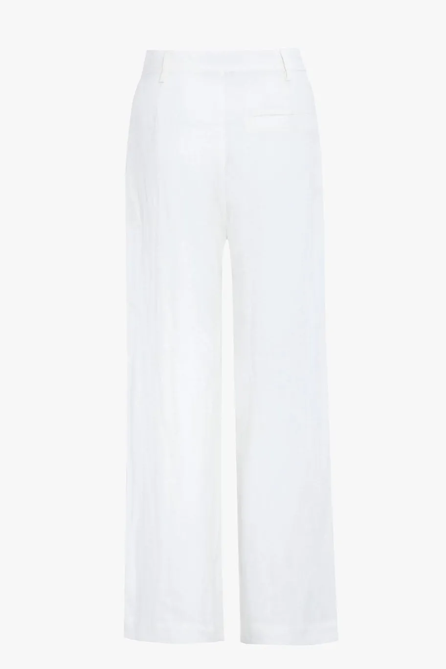 RE:UNION Label Island Ivory Linen Viscose Pleat Front Wide Leg Pant